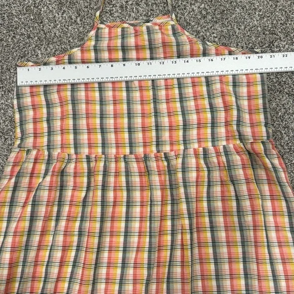 GAP Women’s Multi Color Plaid Cottagecore Prairiecore Feminine Maxi Sundress - Picture 12 of 13